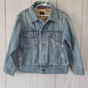 Gap Kids Denim Jean Jacket, Girl S 6-7, Snap Front Closure Button Detail, EUC